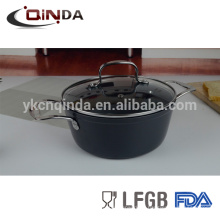 Panela grande cinza forjada de 28cm com orelhas planas SS